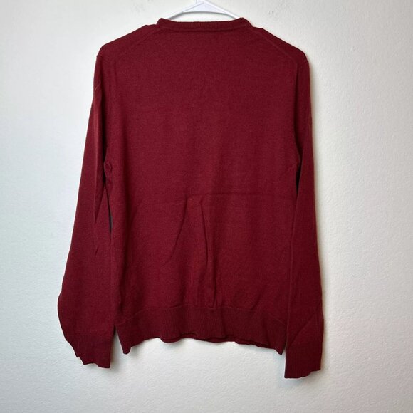 Gap Merino Wool Sweater Men’s Medium Red V-Neck Normcore Preppy Valentines - Picture 2 of 8